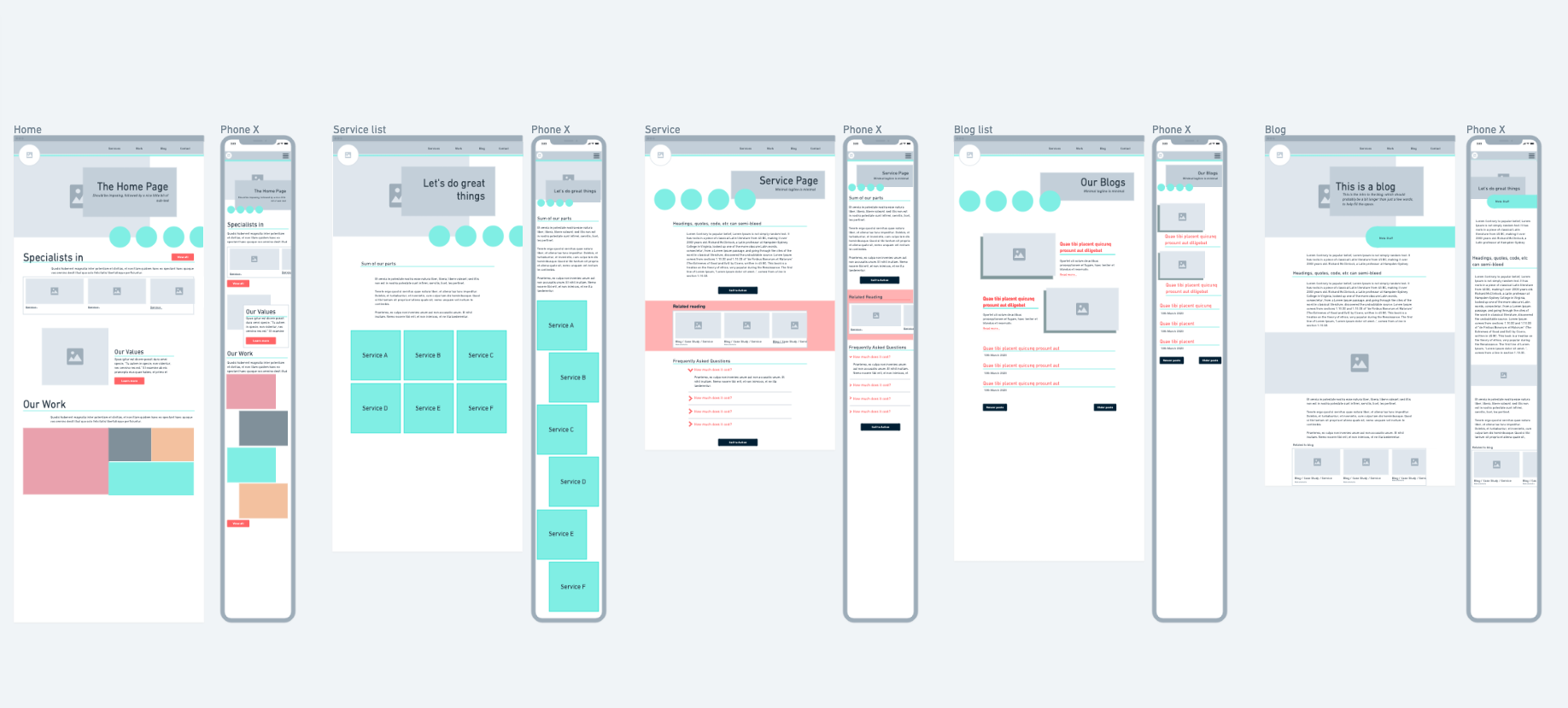 Initial wireframe ideas